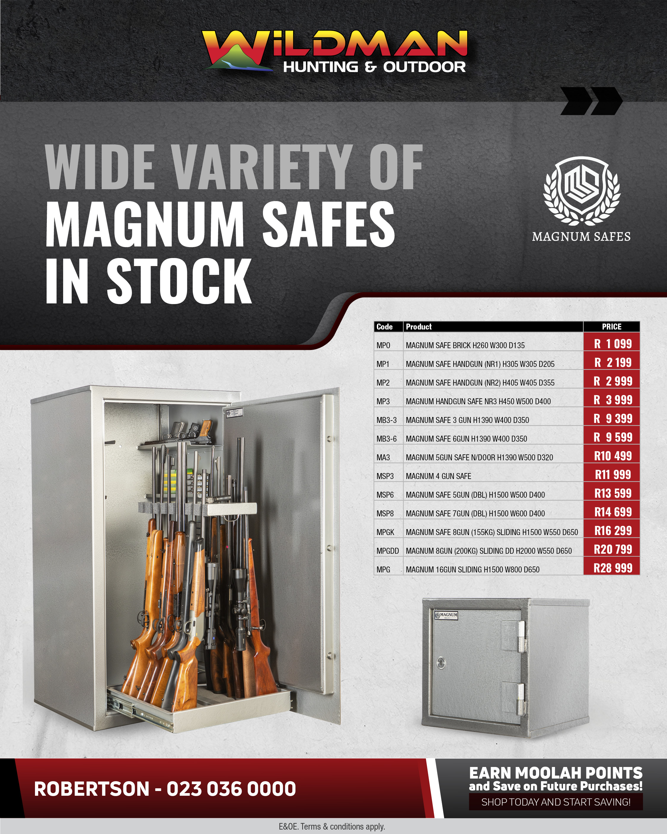 Magnum gun safes range at Boland Hunting & Outdoor